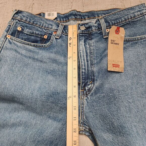 NWT Levi's 510 Mens Skinny Jeans‎ Blue Size 36x34 Ripped Washed Stretch - Picture 15 of 15